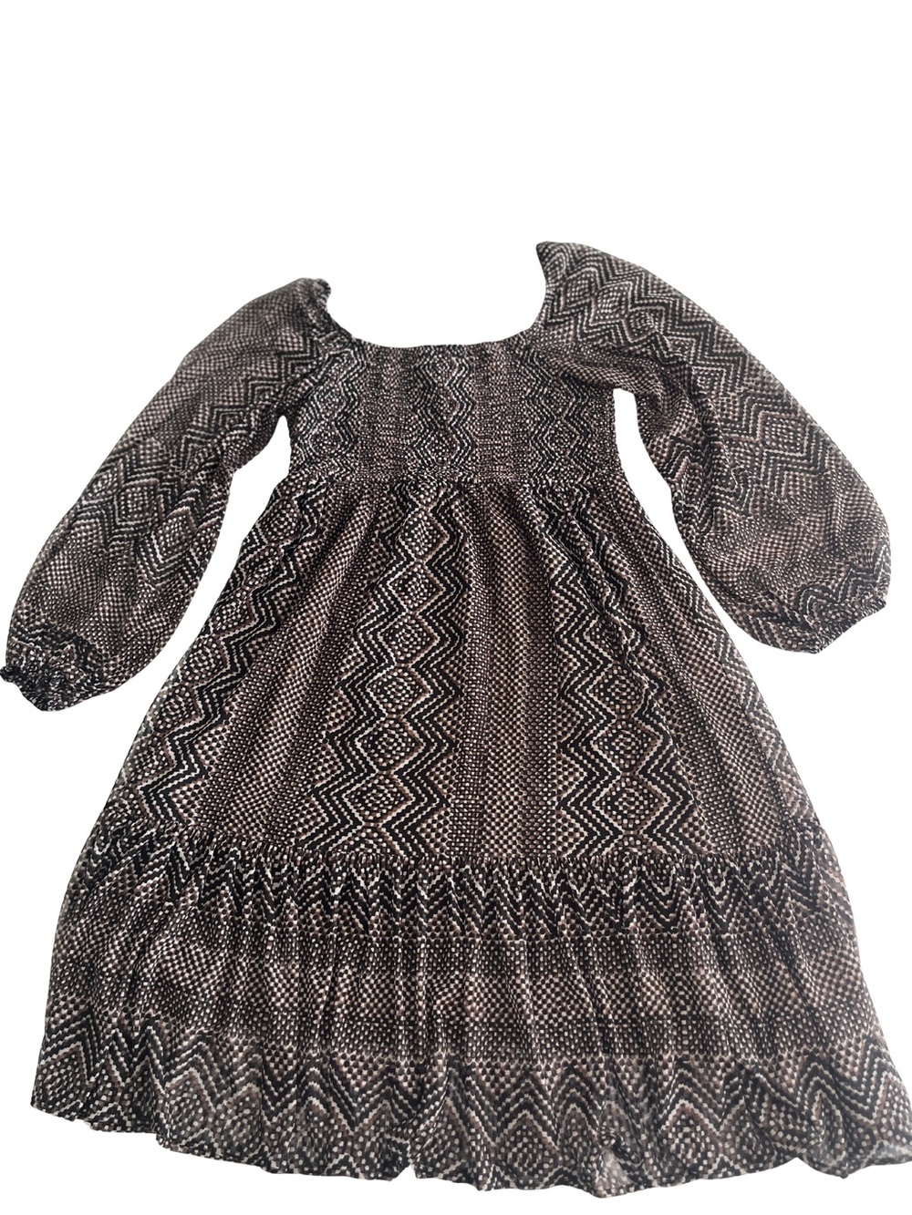 Just Taylor Brown Whimsigoth Boho Fairy Dress Smocked Medium - Picture 3 of 7